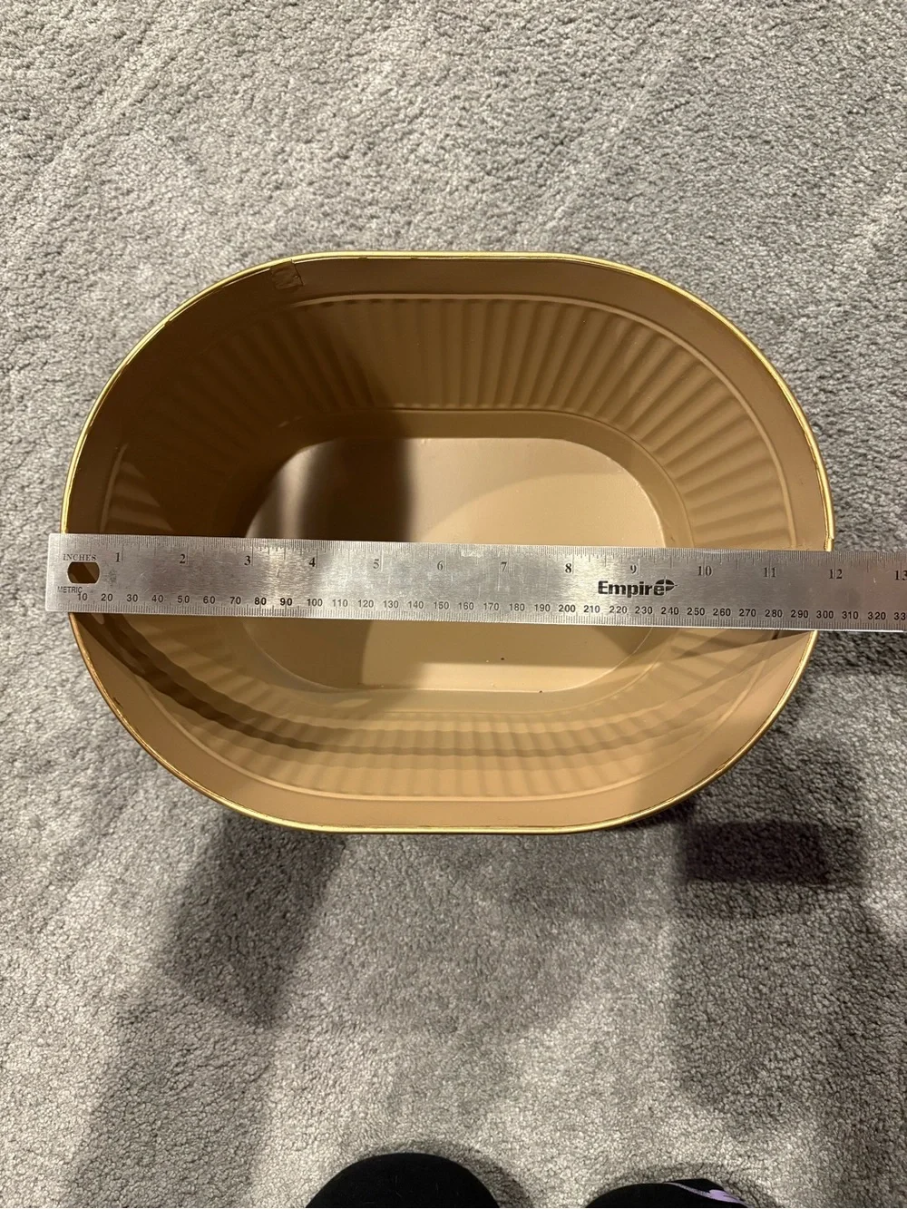 Metal Farmhouse Decorative Bin- Copper Brown